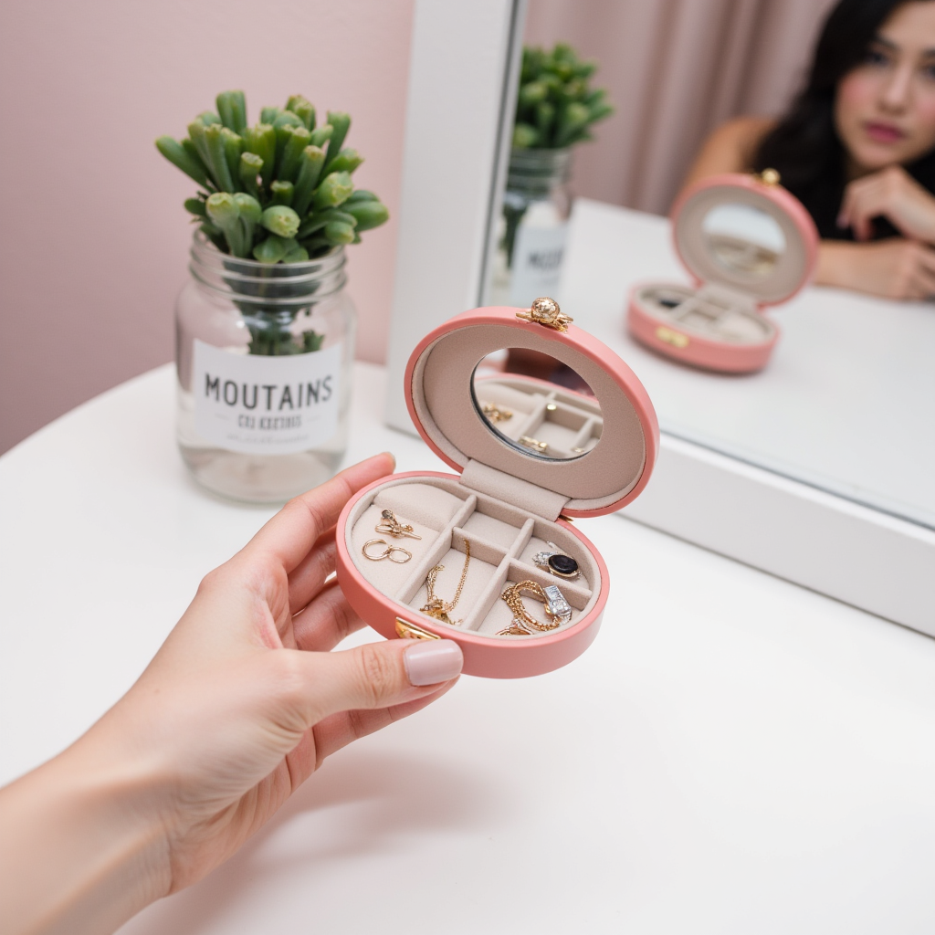 Compact Jewellery Organizer with Mirror